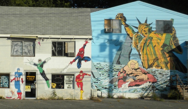 Mural on a Comic Shop in Dracut Ma along Route 110